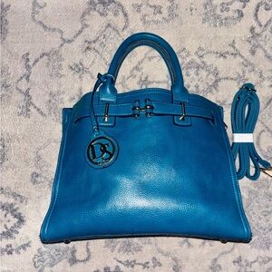DASEIN Purse Satchel Handbag Adjustable Strap/Short Handles Tote Teal NWOT